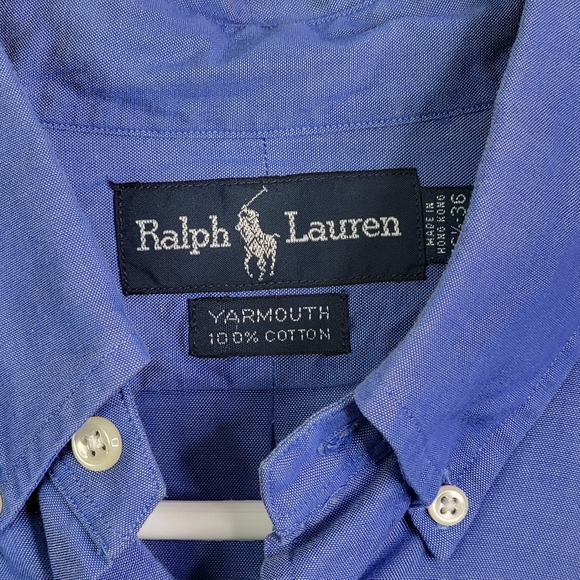 Ralph Lauren Yarmouth 100% Cotton Vintage 90's Y2K Dress Shirt Men's 16.5x36 - Picture 6 of 13